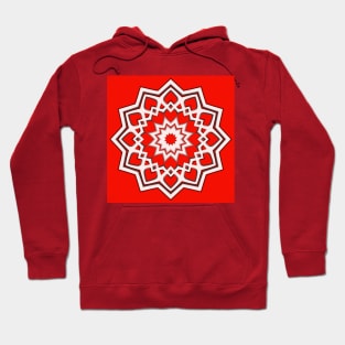 Bright Red Kaleidoscope Pattern (Seamless) 15 Hoodie